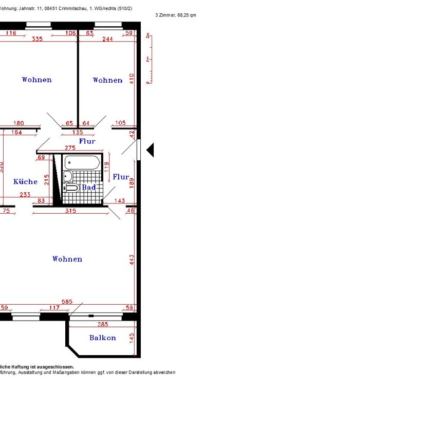 3-Raum-Wohnung mit Balkon - Photo 2