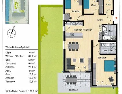 Neubau/Erstbezug: Moderne 4-Zimmer-Wohnung mit eigenem Garten! - Photo 1