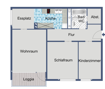 Balkonwohnung im 8. Obergeschoss! - Foto 1