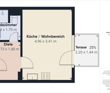 Moderne 1-Zimmer-Wohnung mit Einbauküche und Terrasse - Photo 4