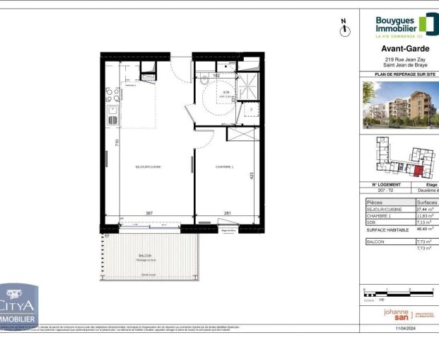 Appartement à louer 2 pièces 46.4m² - Photo 1