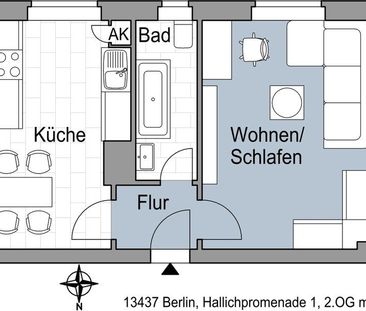 Singlewohnung in ruhiger Lage - Photo 1