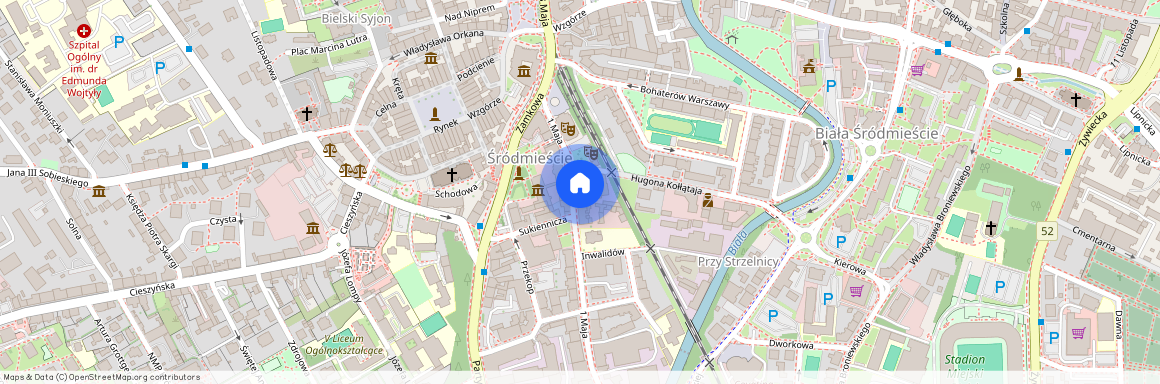 ul. 1 Maja, Śródmieście Bielsko, Bielsko-Biała, śląskie