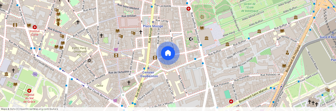 Rue Daubenton entre rue Mouffetard et rue Monge 75005 Paris (5e arrondissement)