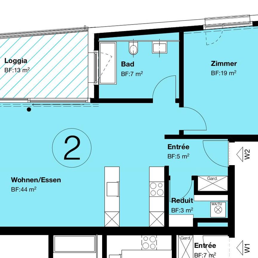 2.5 Zimmer, 78 m², EG - Photo 1