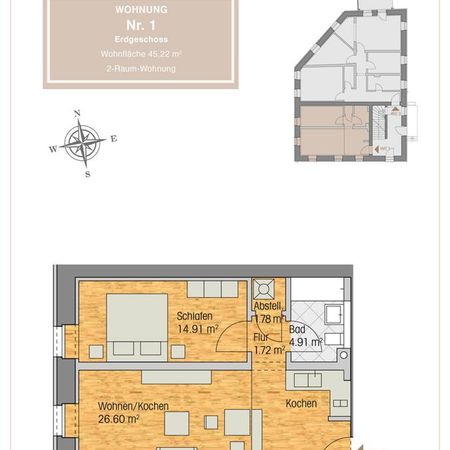 Mit Einbauküche! Perfekte 2-Raum-Wohnung in Coswig-Sörnewitz, direkt an der Elbe! - Photo 3