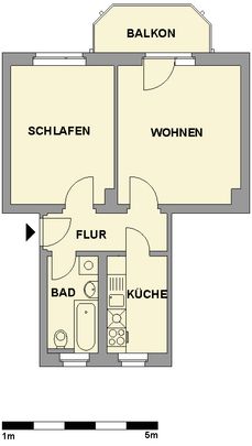 2-Raum-Wohnung mit Balkon in ruhiger Wohnlage - Foto 1