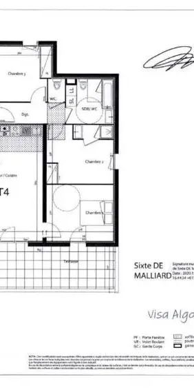 Appartement à louer 4 pièces 82.59m² - Photo 2