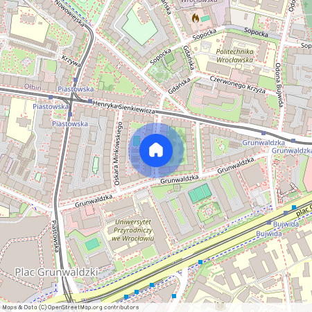 ul. Wilhelma Roentgena, Plac Grunwaldzki, Śródmieście, Wrocław, dolnośląskie
