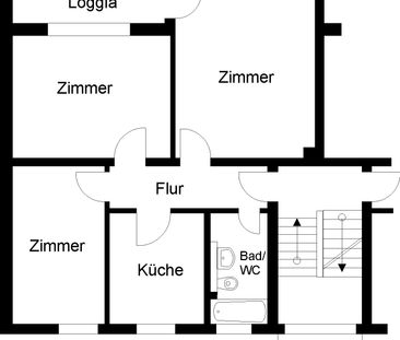 3 Zimmer, mit modernisiertem Badezimmer - Foto 1