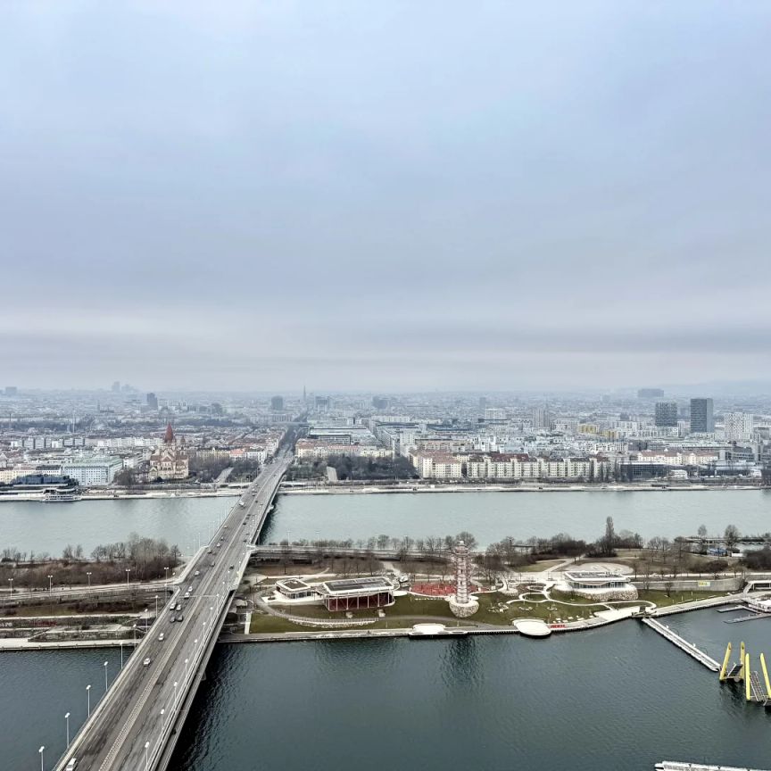 Panorama über Innenstadt & Donau 3-Zimmer-Eckwohnung mit zwei Loggien im DC2 - Photo 1