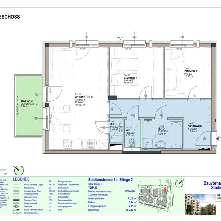 3-Zimmer-Wohnung mit Balkon, Top 22 - Foto 4