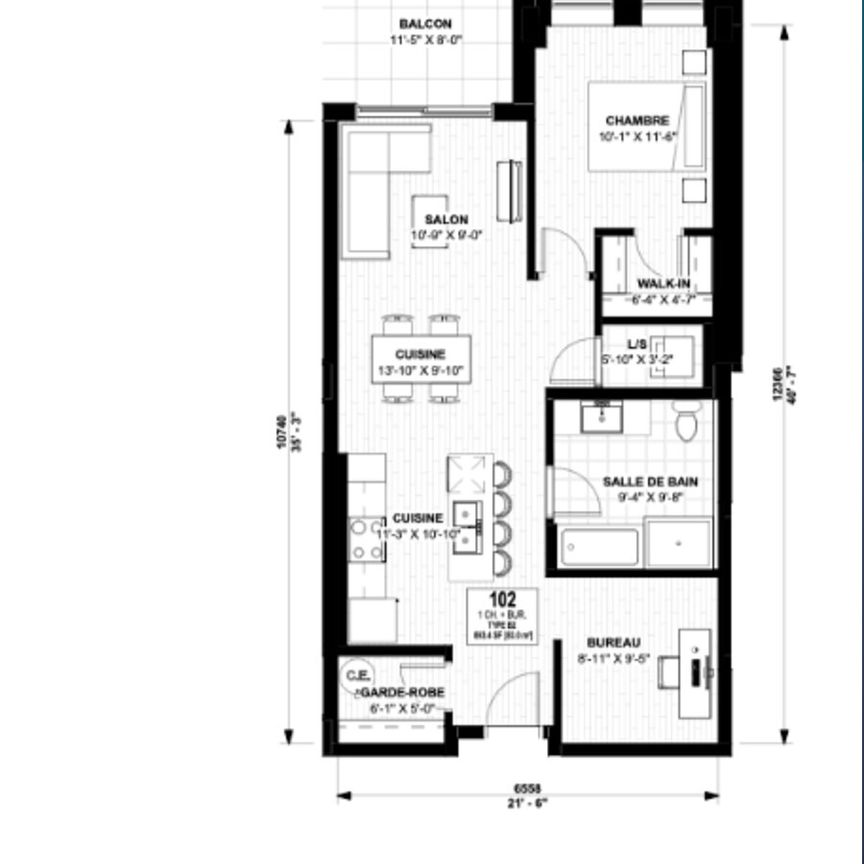 1 CH - 1 SDB - Gatineau - $2,300 /mo - Photo 2