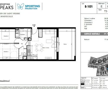 Location appartement 3 pièces - 59.76m² à Tournefeuille (31170) - Photo 1