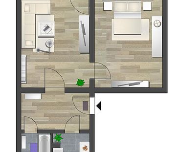 Für Paare geeignet - 2-Raum-Wohnung mit Balkon - Foto 6