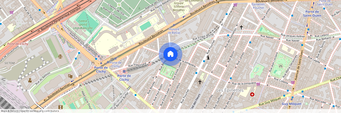 Rue Berzélius entre Avenue de Clichy et rue de la Jonquières 75017 Paris (17e arrondissement)