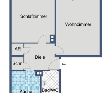 Optimal für Paare! 2-Zimmer-Wohnung mit Balkon für Sie! - Foto 1