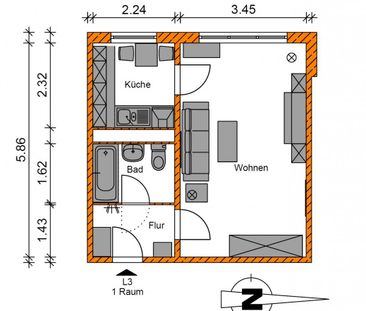 Gemütliche 1-Raumwohnung sucht neue Mieter - Photo 1