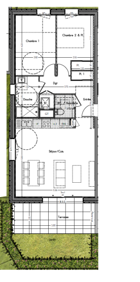 A LOUER SANS FRAIS D AGENCE - T3 67m2- AVEC JARDIN - 994E A MEYLAN - Photo 2