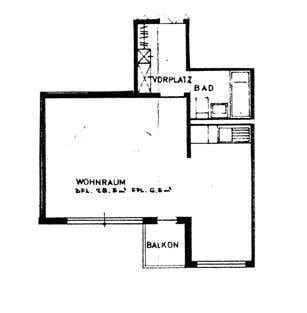 1.5 Zimmer, 35 m², 1. Stock - Foto 3