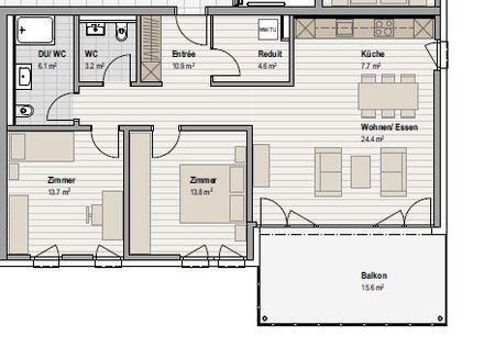 Schöne 3.5-Zimmerwohnung in Wohlenschwil - Photo 2