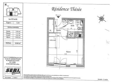 Location Appartement 1 pièce 23m² NANTES 44300 - Photo 3