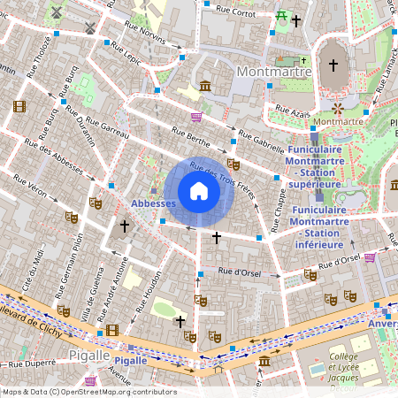 Rue la Vieuville et Rue des Martyrs 75018 Paris (18e arrondissement)