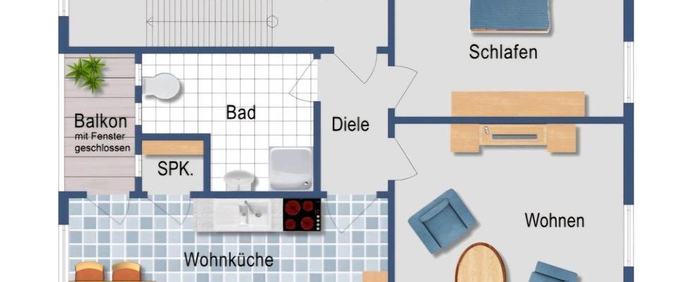 kernsanierte 2 Zimmer Wohnung, KDB, Loddgia, Gartenmitbenutzung - Foto 1