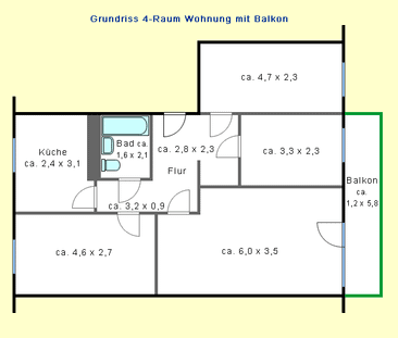 4 Räume – 1. OG – Westbalkon - Photo 6