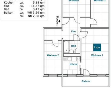 Familienglück: geräumige 4-Zimmer-Wohnung (WBS) - Photo 1