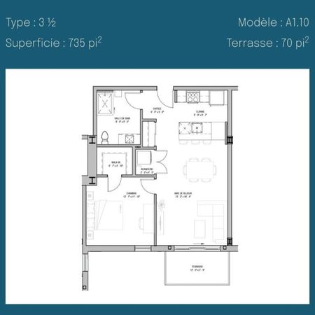 3 1\2 à céder pour le 1er juillet - dernier étage - Photo 4