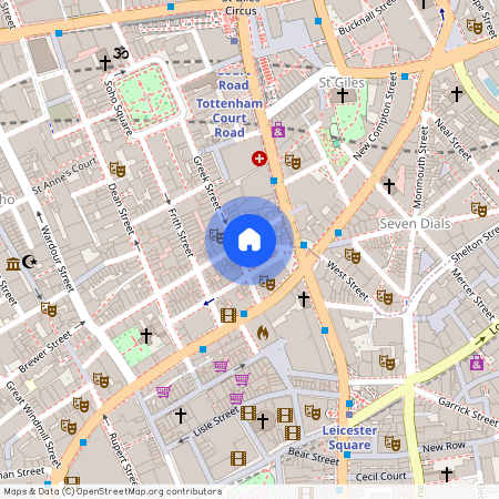 Moor Street, London, Greater London, Soho, W1D