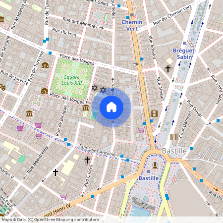 Rue des Tournelles, entre Rue Saint-Antoine et Rue du Pas de la Mule 75004 Paris (4e arrondissement)