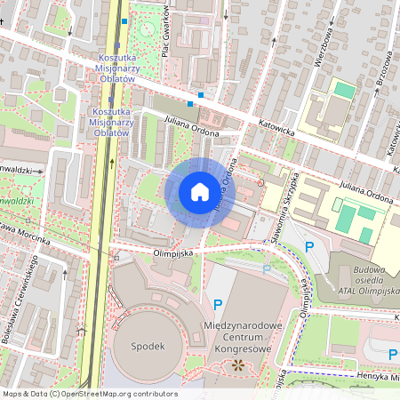 ul. Juliana Ordona 20, Koszutka, Katowice, śląskie