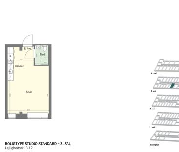 Rummeligt studio et stenkast fra Amagerbro - Photo 3