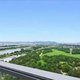 Klimatisierte 2-Zimmer-Wohnung | 84 m² | 13 m² Loggia | Donau-, Donaupark- & Kahlenbergblick | UNO City / IAEA | U1 Kaisermühlen - Foto 3