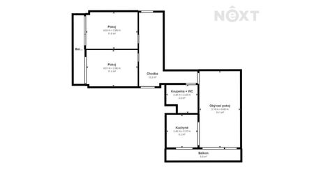 Pronájem bytu 3+kk 69 m², Slovenského národního povstání 1902, Most - Fotografie 3