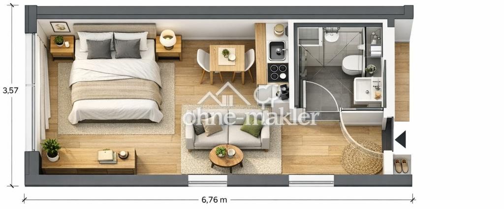 Helle Stadtwohnung, 1 Zimmer, Erstbezug - Photo 1