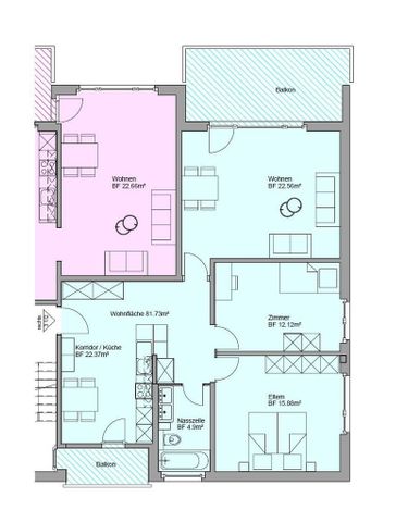 3.5 Zimmer, 82 m², 4. Stock - Foto 5