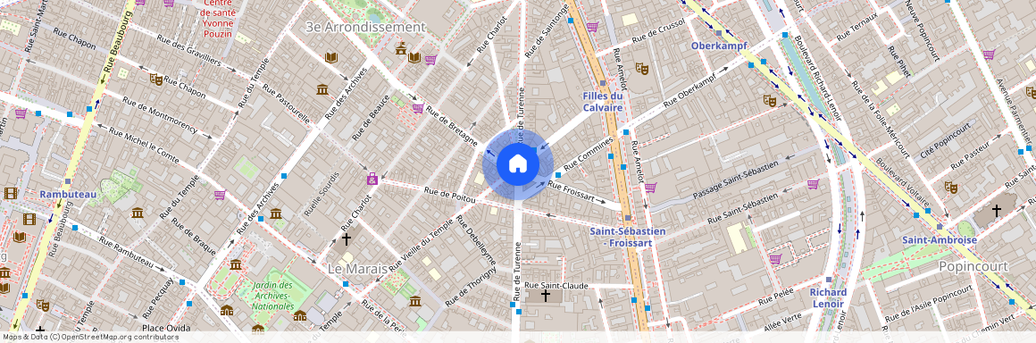 Rue Froissart et rue de Turenne 75003 Paris (3e arrondissement)