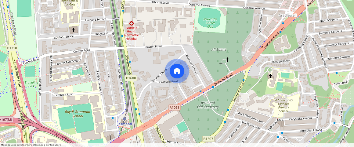 **, Granville Road (East Upper), Jesmond, Newcastle Upon Tyne, NE2 1TP