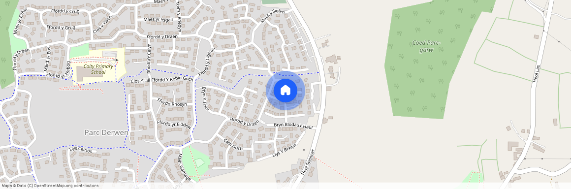 Gerddi'r Briallu, Coity, CF35