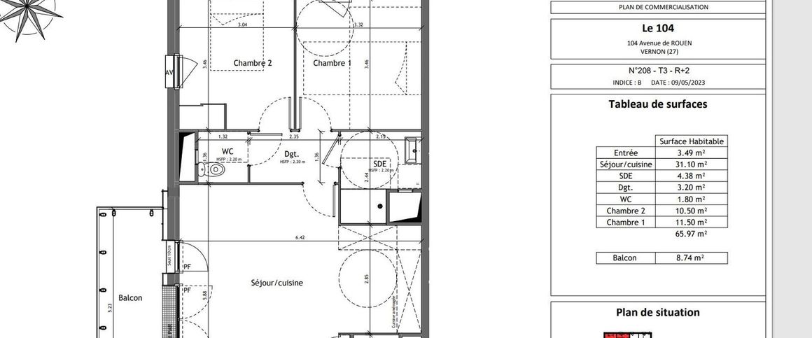 location Appartement T3 DE 65.97m² À VERNON - Photo 1