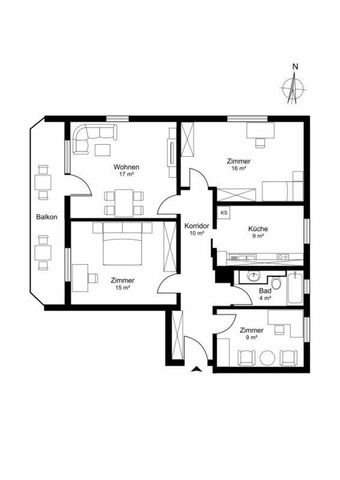 Charmante 4.5-Zimmer-Wohnung an ruhiger Lage - Photo 4