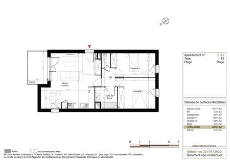 Location Appartement 3 pièces 62m² BRUGUIERES 31150 - Photo 2