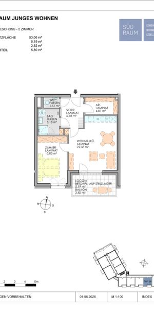 2-Zimmerwohnung Wohnung in Top Lage mit Balkon - Top 28 - Foto 2