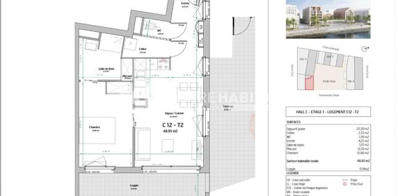 Location Appartement 2 pièces 49m² ST ANDRE LEZ LILLE 59350 - Photo 2