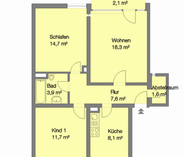 Helle Wohnung mit guter Verkehrsanbindung - Photo 1