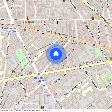 Rue de Reuilly et Rue Claude Tillier 75012 Paris (12e arrondissement)