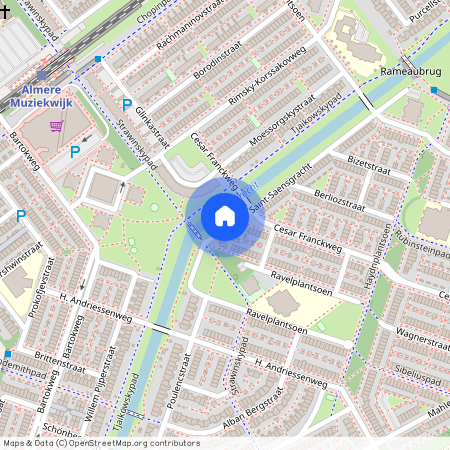 Muziekwijk Z.-Oost, 1323 CZ, Saint-Saensgracht, Almere